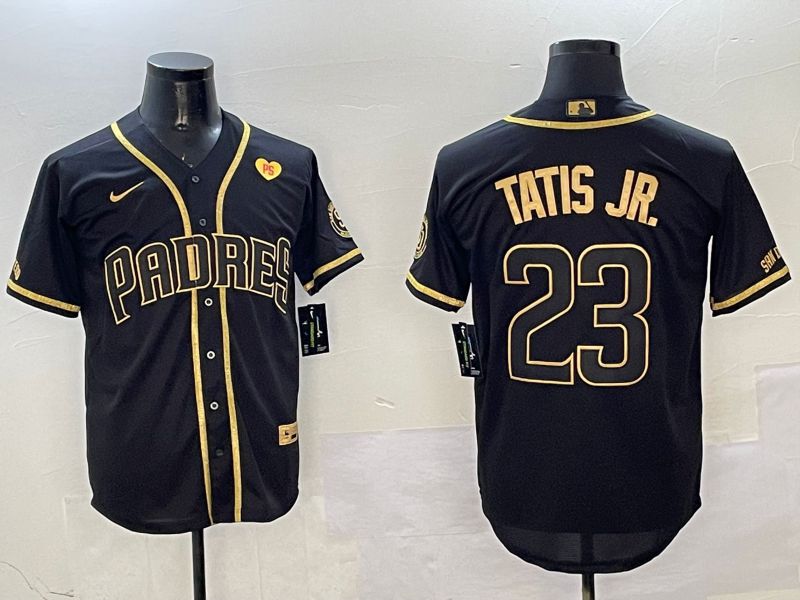 Men San Diego Padres #23 Tatis jr Black Gold Game 2025 Nike MLB Jersey style 6